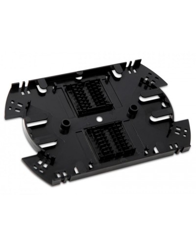 Сплайс-кассета оптическая для боксов FO-19R (аналог КУ-01) с двумя ложементами (без крышки) Hyperline FO-SPL01-HLD-BK в Назрани Кроссы оптические Pintop.ru