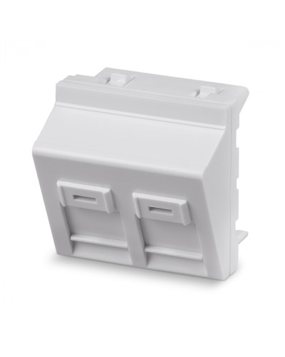 Вставка 45x45 (Mosaic) для 2 модулей формата Keystone Jack, угловая Cabeus (FP-A-45-2M) в Назрани Модули Keystone Pintop.ru