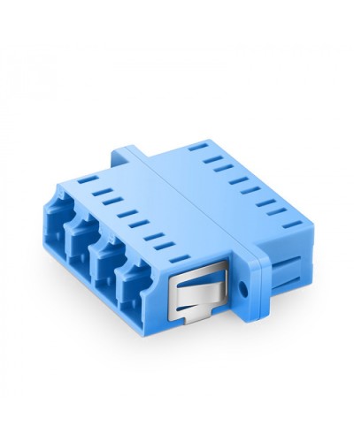 Оптический адаптер OS2, квадро LC, с фланцами, синий Eurolan (36A-S2-4L-02BU) в Назрани Проходные адаптеры и розетки оптические Pintop.ru