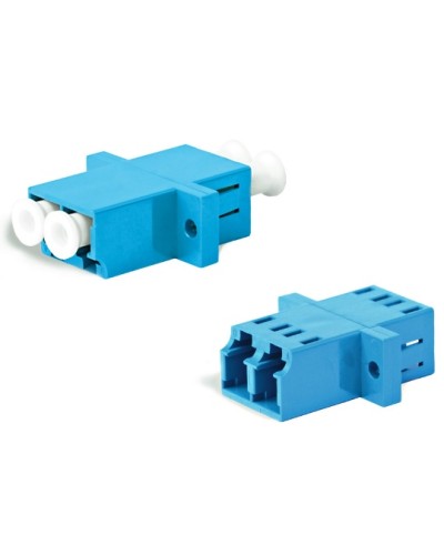 Адаптер оптический проходной LC/UPC-LC/UPC, SM, duplex, корпус пластиковый, синий, белые колпачки LC/UPC-LC/UPC Hyperline FA-P11Z-DLC/DLC-N/WH-BL в Назрани Проходные адаптеры и розетки оптические Pintop.ru