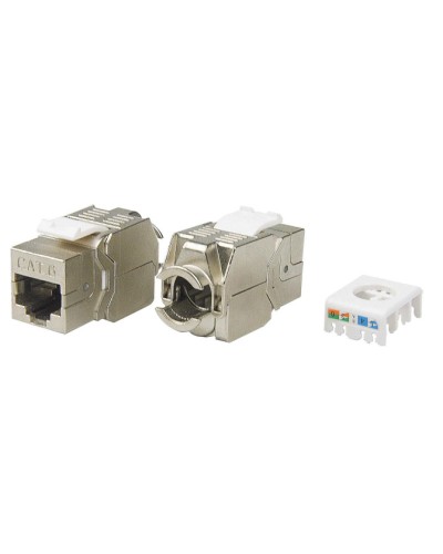 Вставка Keystone Jack RJ-45(8P8C) Hyperline KJ8-8P8C-C6-180-TLS-SH-F-WH в Назрани Модули Keystone Pintop.ru