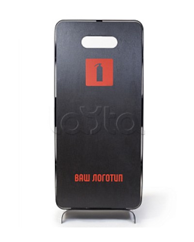 Подставка интерьерная ПРЕСТИЖ черная для огнетушителей высотой до 600 мм с логотипом заказчика ПОЖТЕХНИКА в Назрани Аксессуары для огнетушителей Pintop.ru