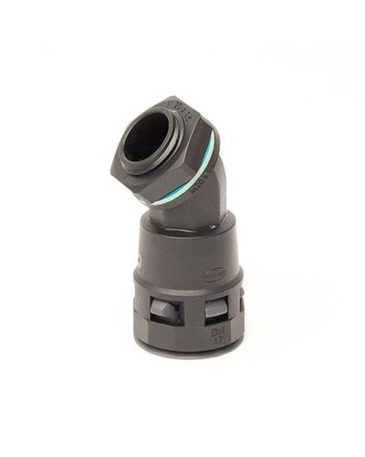 Монтажный комплект муфта 45 грд. труба-коробка DN 12 мм, М16х1,5, полиамид, цвет черный DKC PACL12M16N в Назрани Повороты, муфты, тройники Pintop.ru