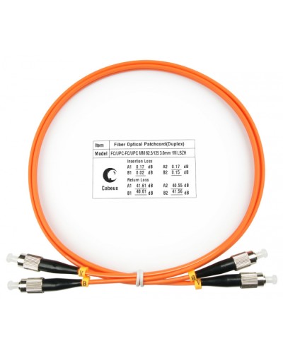 Шнур оптический duplex FC-FC 62,5/125 mm 1м LSZH Cabeus FOP-62-FC-FC-1m в Назрани Патч-корды оптические Pintop.ru