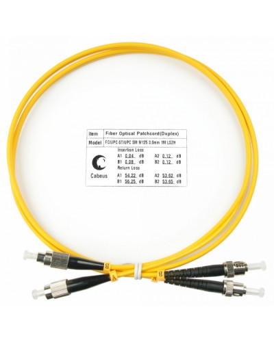 Шнур оптический duplex FC-ST 9/125 SM 1 м LSZH Cabeus FOP(d)-9-FC-ST-1M в Назрани Патч-корды оптические Pintop.ru