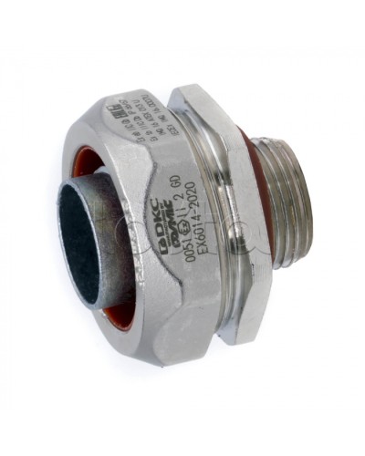 Взрывозащищенная Ex e муфта металлорукав-коробка. DN20 мм. M20х1,5.Никелированная латунь. IP66/6 (EX6014-2020) в Назрани Повороты, муфты, тройники Pintop.ru