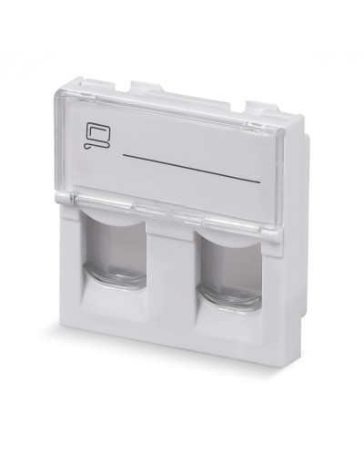 Вставка 45x45 (Mosaic) для 2 модулей формата Keystone Jack (арт.078610) Cabeus (FP-L-45-2M) в Назрани Модули Keystone Pintop.ru