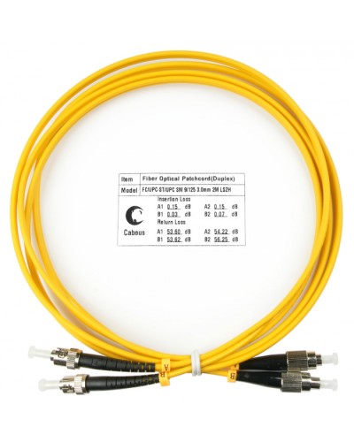 Шнур оптический duplex FC-ST 9/125 sm 2м LSZH Cabeus FOP(d)-9-FC-ST-2m в Назрани Патч-корды оптические Pintop.ru
