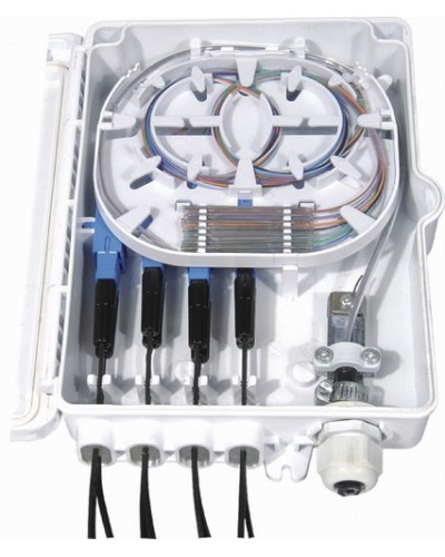 Бокс оптический настенный, 8 портов (SC, duplex LC), без пигтейлов и проходных адаптеров Hyperline FO-WBI-8A-GY в Назрани Кросс оптический Pintop.ru