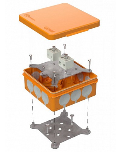 Коробка огнестойкая для о/п двухкомпонентная 60-0303-FR6.0-4 Е15-Е120 100х100х40 Промрукав (60-0303-FR6.0-4) в Назрани Огнестойкие кабельные линии Pintop.ru