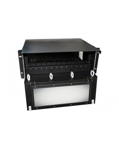 Патч-панель 19” универсальная Hyperline FO-19BX-4U-F2-12xSLT-W120H32-EMP в Назрани Кросс оптический Pintop.ru