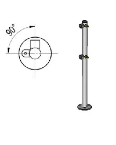 Стойка ограждения L-образная под поворотные створку и секцию 2 полупетли с крепежом, 2 муфты с крепежом слева Oxgard Стойка ограждения с 2-мя полупетлями L-образная слева (ВЗР 1996.09.11) в Назрани Ограждения Pintop.ru