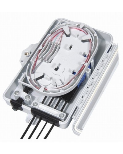 Бокс оптический настенный, 4 порта (SC, duplex LC), без пигтейлов и проходных адаптеров Hyperline FO-WBI-4A-GY в Назрани Кросс оптический Pintop.ru