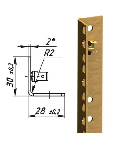 Направляющие L-образные для шкафов 42U (2 шт/уп.) TLK TLK-VNS2-L-42U в Назрани Полки для шкафов и стоек Pintop.ru