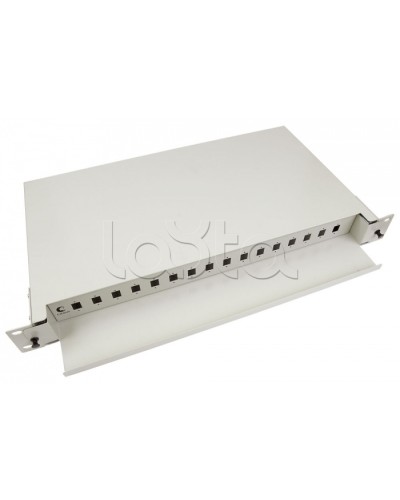 Бокс оптический 19, 1U на 16 SC/2xLC портов Cabeus ODF-19-16-SC в Назрани Кросс оптический Pintop.ru