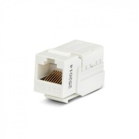 Вставка Keystone Jack RJ-45(8P8C), категория 5e, 110 IDC, заделка с помощью NE-TOOL, белая Hyperline KJNE-8P8C-C5e-90-WH