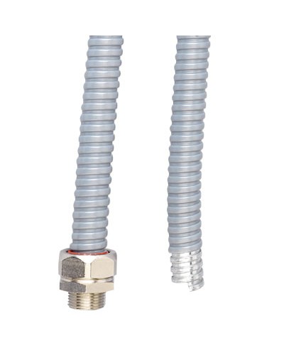 Металлорукав DN 10мм в ПВХ изоляции, Dвн 10,0 мм, Dнар 14,0, 50 м, цвет серый DKC 6071R-010 в Назрани Металлорукав Pintop.ru