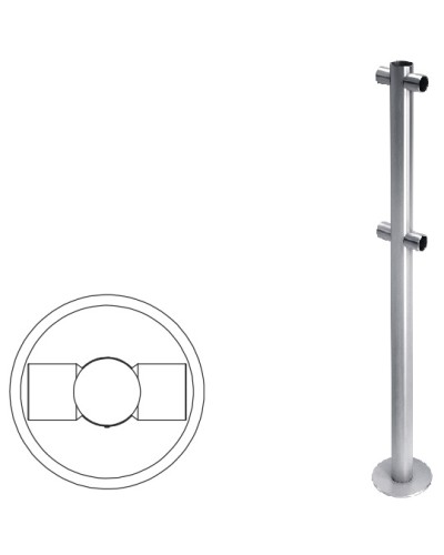 Стойка ограждения i-образная (антик серебро) Oxgard в Назрани Ограждения Pintop.ru