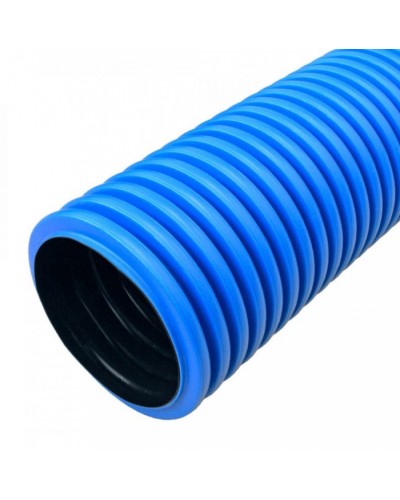 Труба гофрированная двустенная ПНД жесткая тип 750 (SN19) синяя д90 5,7м (34,2м/уп) Промрукав (PR15.0125) в Назрани Труба гофрированная Pintop.ru