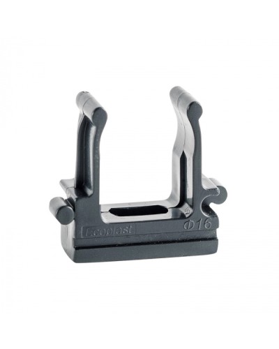 CF16G Держатель (клипса), без галогена, для труб D16мм, цвет чёрный (50шт)Экопласт (41716-50HF-BL) в Назрани Держатели, клипсы, скобы Pintop.ru