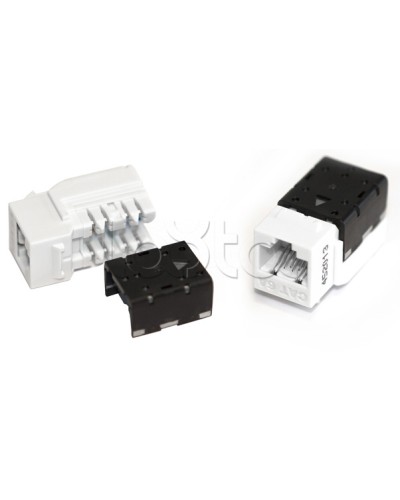 Вставка Keystone Jack RJ-45(8P8C), категория 6A, 110 IDC черная Hyperline (KJNE-8P8C-C6A-90-BK) в Назрани Модули Keystone Pintop.ru