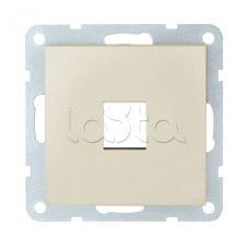 Накладка с суппортом розетки комп. и телеф. на 1 вход (бежевый матовый) БЕЗ механизма LK80 Экопласт (846102-0)
