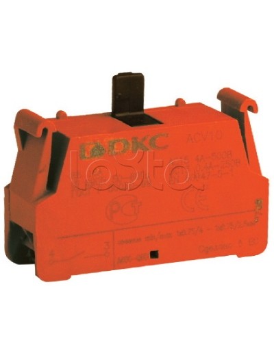 Блок контактный с клеммным безвинтовым зажимом, нормально-замкнутый DKC ACV01 (5 шт/уп) в Назрани Клеммные колодки Pintop.ru