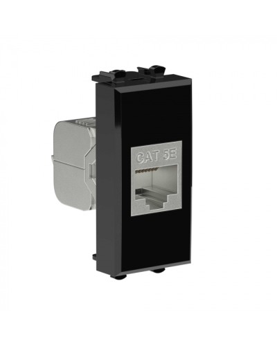 Avanti Компьютерная розетка RJ-45 без шторки модульная, кат.5е экран., Черный квадрат 1модуль DKC (4402761) в Назрани Коннекторы Pintop.ru