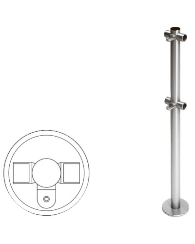 Cтойка ограждения Т-образная с 2-мя полупетлями (антик серебро) Oxgard в Назрани Ограждения Pintop.ru