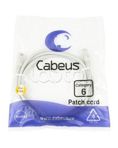 Шнур коммутационный 2xRJ-45/8P8C U/UTP кат.6 (1.5 м) Cabeus PC-UTP-RJ45-Cat.6-1.5m в Назрани Патчкорды (медные) Pintop.ru