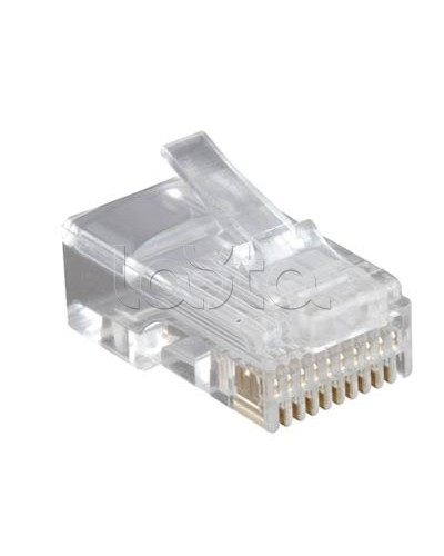 Разъем RJ-50(10P10C), универсальный (для одножильного и многожильного кабеля), для круглого кабеля, напыление 6µ/ 6 микродюймов (10шт) Hyperline PLUG-10P10C-U-06 в Назрани Коннекторы и разъемы Pintop.ru