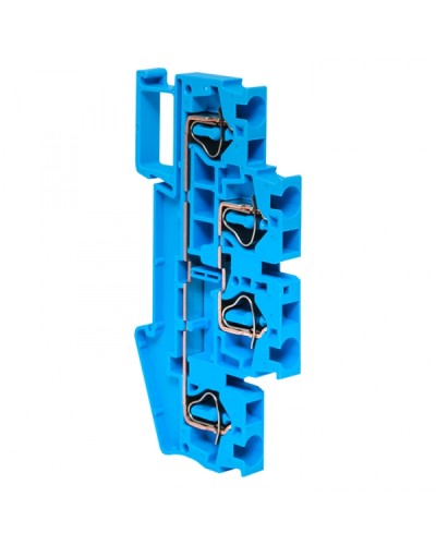 Колодка клеммная пружинная двойная JXB-ST-4 32А синяя EKF (plc-jxb-st-4-4-2-blue) в Назрани Клеммные колодки Pintop.ru