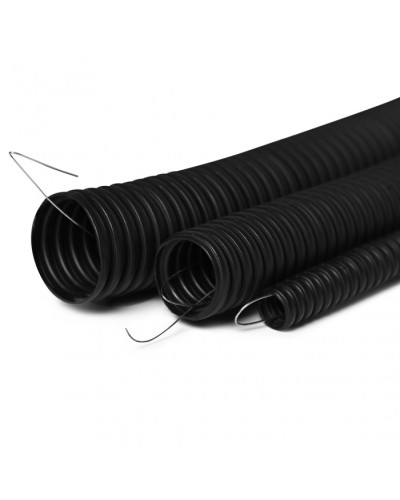 Труба гофрированная с зондом 32 мм.из ПНД, трудногорючая, безгалогенная FRHFгибкая со стальной протяжкой (50м) ПожТехКабель в Назрани Труба гофрированная Pintop.ru