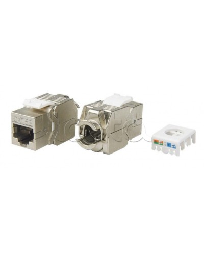Вставка Keystone Jack RJ-45(8P8C) Hyperline KJ8-8P8C-C5e-180-TLS-SH-F-WH в Назрани Модули Keystone Pintop.ru
