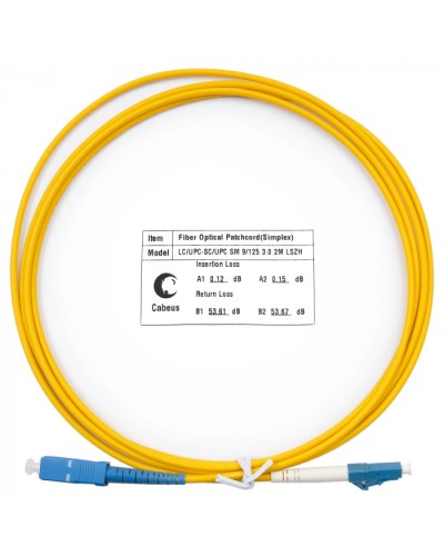 Шнур оптический simplex LC-SC 9/125 SM 2 м LSZH Cabeus FOP(s)-9-LC-SC-2M в Назрани Патч-корды оптические Pintop.ru