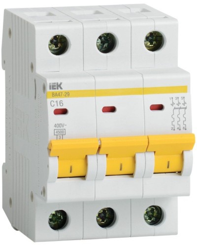Авт. выкл. ВА47-29 3Р 25А 4,5кА х-ка С GENERICA IEK (MVA25-3-025-C) в Назрани Электротехническое оборудование Pintop.ru