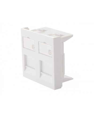 Адаптер 45 × 45 мм для 2 модулей Keystone, белый Eurolan (16H-45-03WT) в Назрани Модули Keystone Pintop.ru