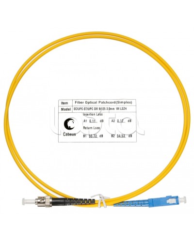 Патч-корд волоконно-оптический SM 9/125 simplex SC-ST LSZH (1,5 м) Cabeus FOP(s)-9-SC-ST-1,5m в Назрани Патч-корды оптические Pintop.ru