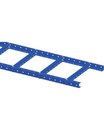 Лоток лестничный, прямая секция шириной 200 мм, сталь, 2.5 метра, серый LANMASTER LAN-LTS200-GY в Назрани Кабельные лотки Pintop.ru