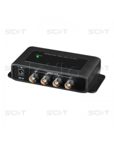 Усилитель-разветвитель видеосигнала HDCVI / TVI / AHD (1вх./4вых.) SC&T CD104HD в Назрани Видеоусилители, Модуляторы, Делители Pintop.ru