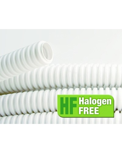 Труба ПЛЛ гибкая гофр. не содержит галогенов д.50мм, ПВ-0, с протяжкой,15м, цвет белый DKC 81850 в Назрани Труба гофрированная Pintop.ru