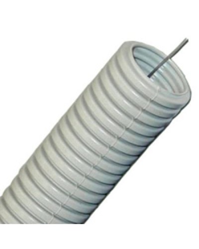 Труба гофрированная ПП легкая диам 16 мм, с зондом, без галогена, трудногорючая Экопласт 60116HFR в Назрани Труба (ОКЛ) Экопласт Pintop.ru