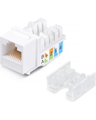 Модуль Keystone Jack RJ-45(8P8C), UTP неэкранированный, CAT 5e, тип 90 градусов, белый REXANT PRO 02-0064 в Назрани Модули Keystone Pintop.ru