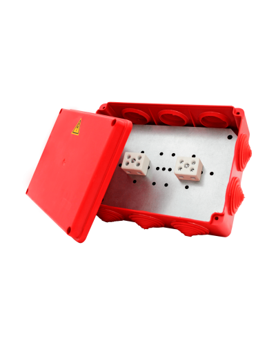 Коробка распределительная огнестойкая КРОПС-П5, IP54, габаритные размеры 190х140х70 мм, для кабелей сечением до 10-16 мм2, 6 клемм КМ-Профиль (FRJB-KM-P5-10-06-КРОПС-IP54) в Назрани Распределительные коробки Pintop.ru