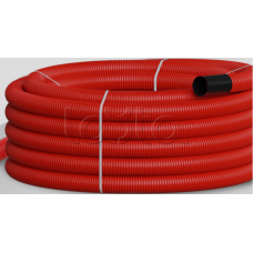 NR040 Двустен. труба ПНД гибкая откр. прокладки, SN29, с зондом, D40мм (50м) красн. Экопласт (801040HFR-UF-RD)