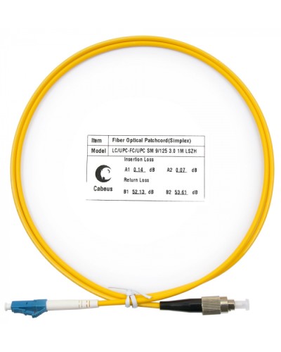 Шнур оптический simplex LC-FC 9/125 SM 1 м LSZH Cabeus FOP(s)-9-LC-FC-1M в Назрани Патч-корды оптические Pintop.ru