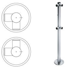 Стойка ограждения L-образная с отверстием под фиксатор, 2 муфты слева (антик серебро) Oxgard
