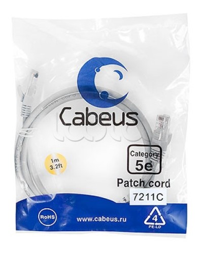 Шнур коммутационный RJ-45 кат.5е (3 м) Cabeus PC-UTP-RJ45-Cat.5e-3m-OR в Назрани Патчкорды (медные) Pintop.ru