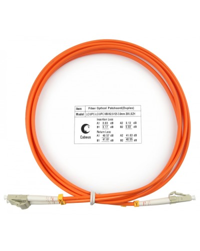 Шнур оптический duplex LC-LC 62,5/125 mm 2м LSZH Cabeus FOP-62-LC-LC-2m в Назрани Патч-корды оптические Pintop.ru