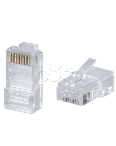 Коннектор RJ-45 под витую пару, категория 5e, универсальный (для одножильного и многожильного кабеля) Cabeus 8P8C в Назрани Коннекторы и разъемы Pintop.ru